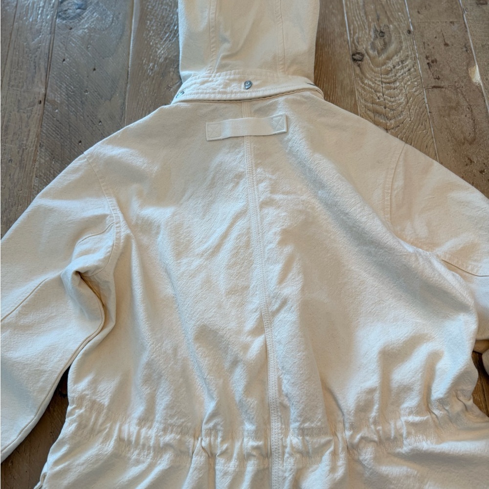 Everlane Women's Cream Cotton Utility Jacket Trench M - Picture 10 of 14